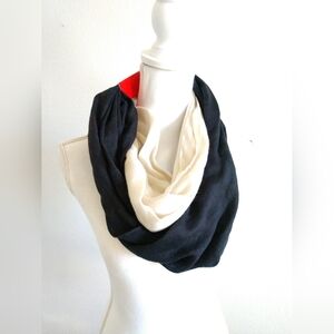 NEW Two Pack Infinity Scarf Fashion Scarves White/Cream with Black Walmart 6009